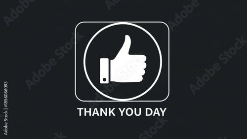 Gratitude and appreciation concept with thumbs up icon on dark background for thank you day