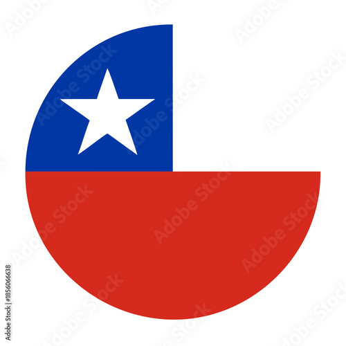 Chile Flat Rounded Flag with Transparent Background