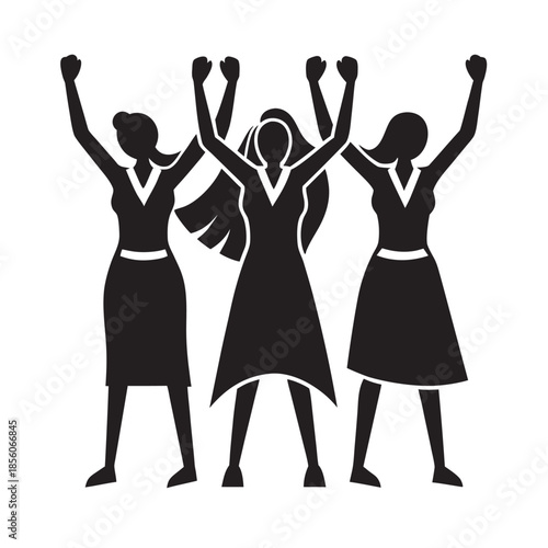 Womens Day Empowered Women Silhouette Illustration
