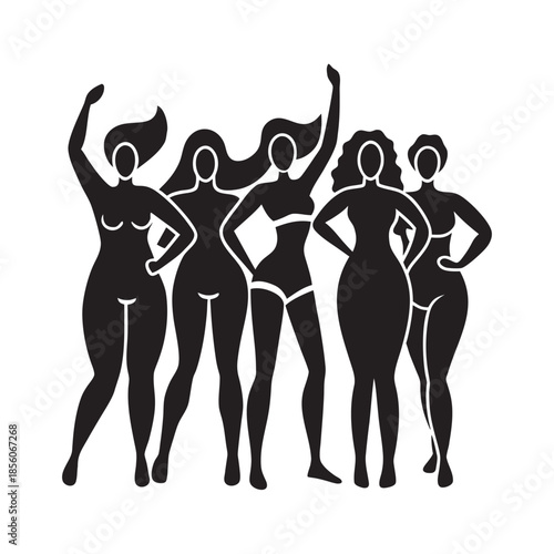Womens Day Inclusive Female Body Silhouette Illustration