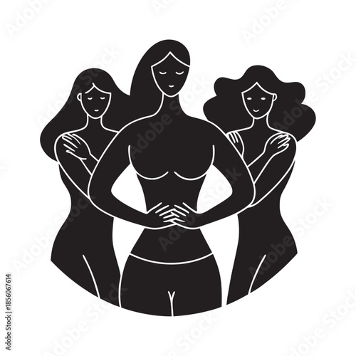 Womens Day Self Love Body Shape Silhouette Illustration