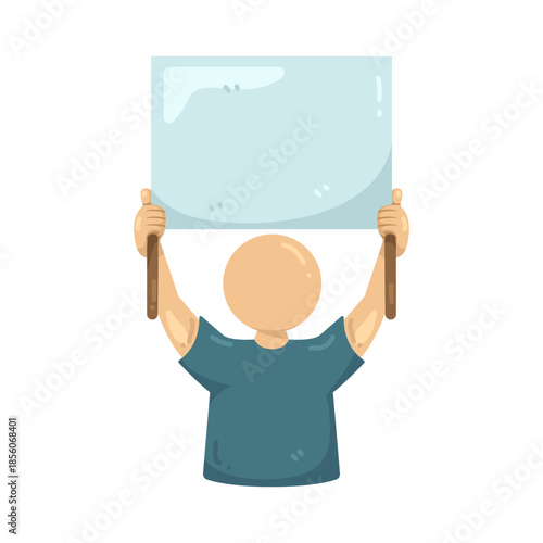 Illustration of Person Holding Protest Sign