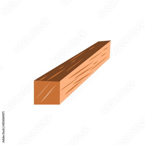 Wooden Beam Illustration. Flat illustration of a wooden beam used in construction and carpentry. Suitable for building, architecture, and woodworking designs.