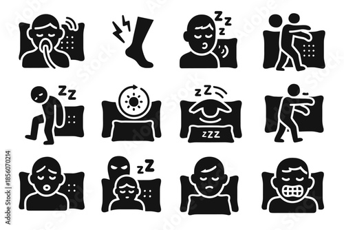 Detection rhythm restless pillow smart vector snoring icon circadian icons symbol sleep