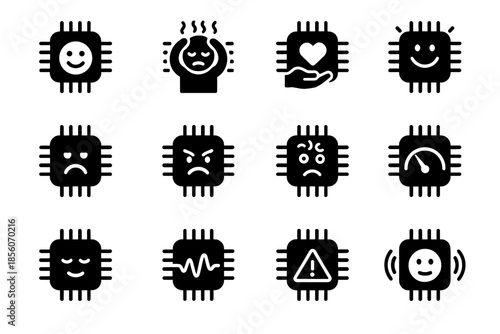 Indicator signal chip detection alertness unit anger icon vector emotion feedback