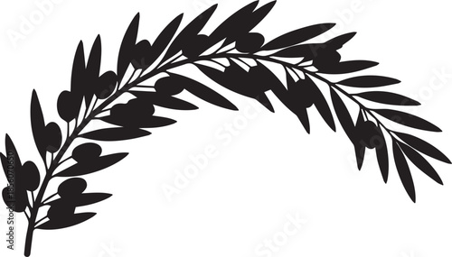 Silhouette of olive branch