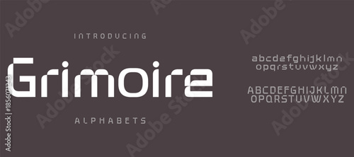Gimoire Modern geometric lowercase typeface design font vector