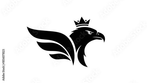 Black Eagle Head with Crown Logo.