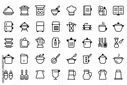 Kitchen icons set for cooking and baking
