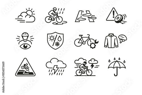 Alert wet icon safety icons reduced rain signal cycling condition slippery vector