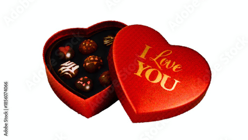 valentines red heart shaped box