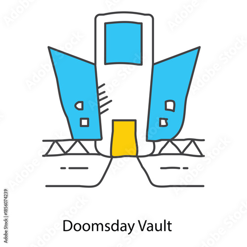 Doomsday Vault Icon Showing Protected Underground Archive For Essential Survival And Preservation Needs