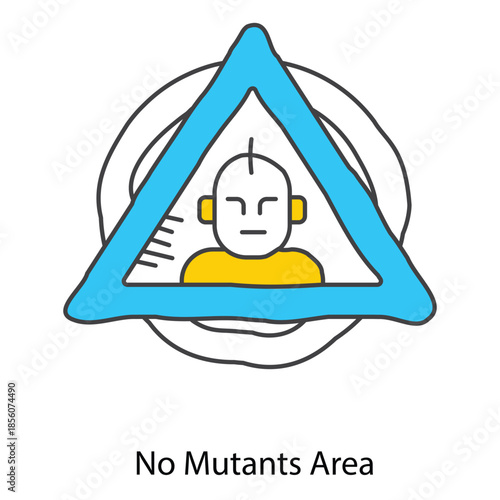 No Mutants Area Icon Illustrating Restricted Hazard Zone For Prohibited Genetic Creatures