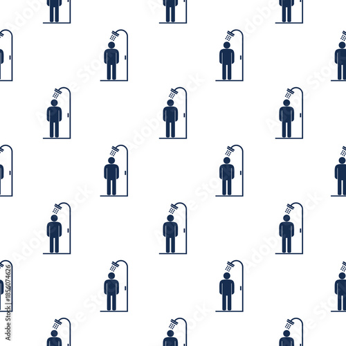 Emergency shower seamless pattern isolated on white background
