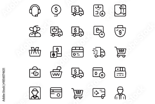 Set of ecommerce icons for online shopping