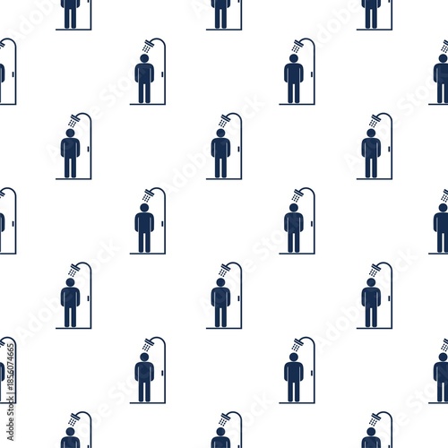 Emergency shower seamless pattern isolated on white background