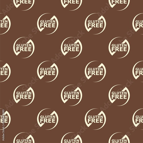 Gluten Free sign seamless pattern isolated on color background