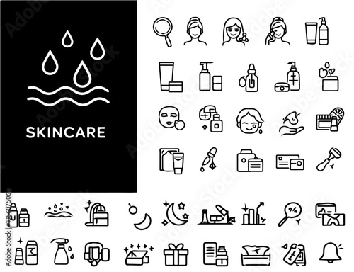 Skincare Icons Set – Line Art Beauty Collection