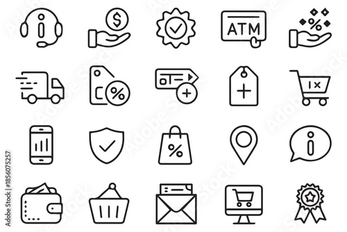 Set of ecommerce icons for business services