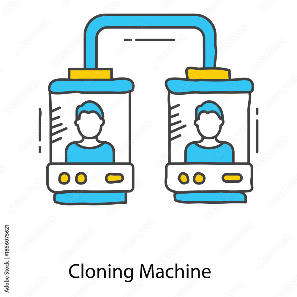 Fototapeta premium Cloning Machine Icon Showing Advanced DNA Duplication Technology for Future Genetic Research