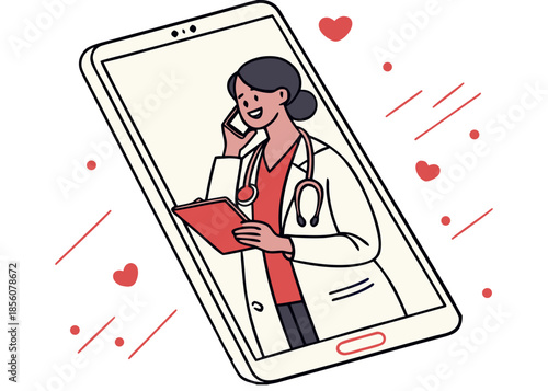 Telemedicine Online Healthcare Medical Consultation Vector
