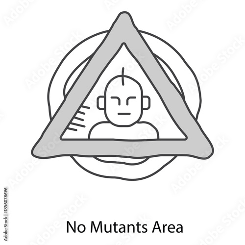 No Mutants Area Warning Sign Representing Prohibited Mutant Creatures Within Secure Zones