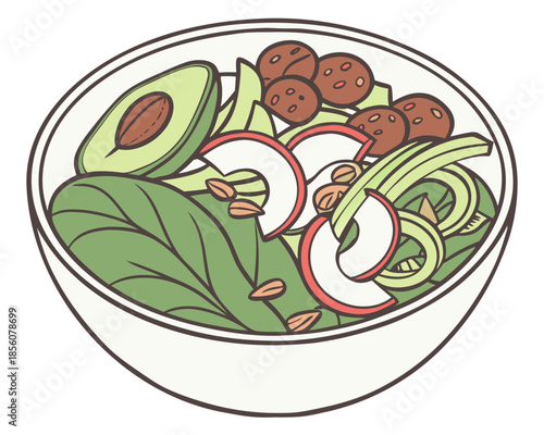 Healthy fresh  food vector illustration
