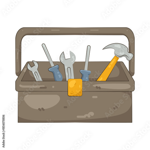 Illustration of Toolbox Filled With Tools