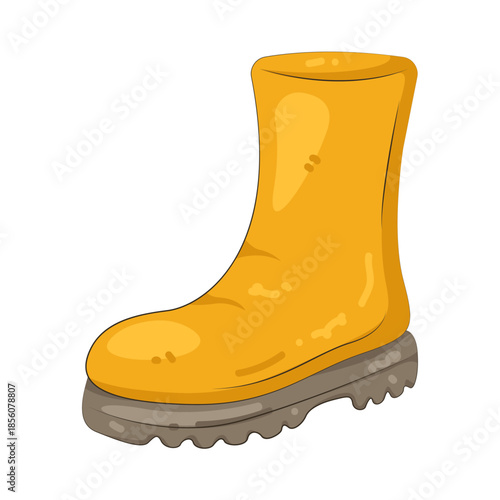 Illustration of Yellow Rubber Boot