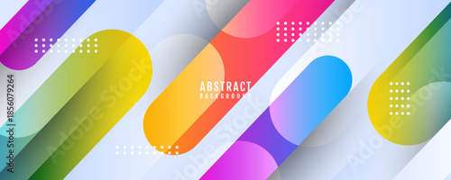Colorful abstract background overlap layer on bright space with rounded lines effect decoration. Modern graphic design element geometric style concept for web, art, flyer, card, or brochure cover