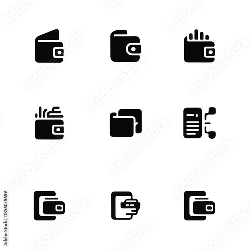 13 Cryptocurrency and Digital Wallet Solid Icon Set