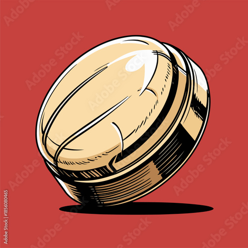 Illustration of a pill medicine, drawn in a bold American comic