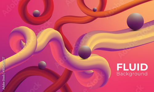 Vibrant digital art of fluid dynamics with swirling shapes