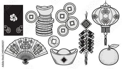 Set of sea shells on white background illustration