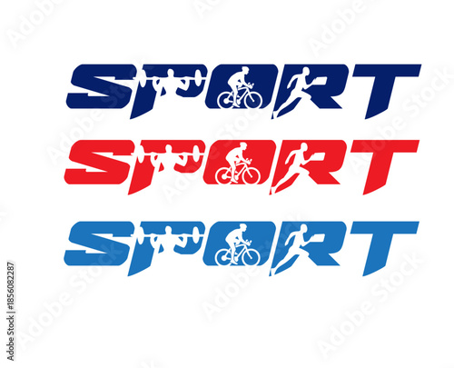 SPORTS Text Logo with Negative Space Shapes – Bold Vector  