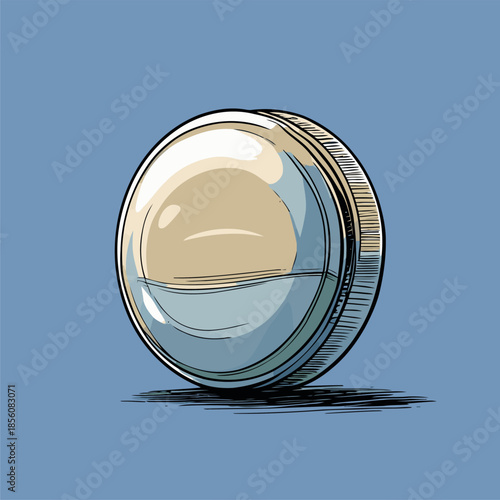 Illustration of a pill medicine, drawn in a bold American comic