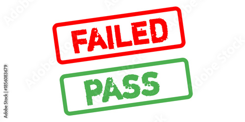 Pass vs Failed Stamp Labels – High-Quality Exam Result Status Icons for Tests, Verification & Evaluation Reports