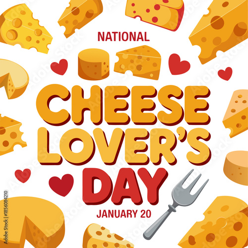 National cheese lover's day isolated on white background
