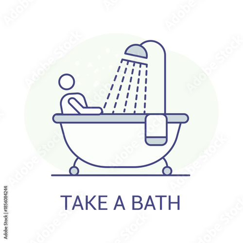 Taking Bath Wellness Relaxation Icon