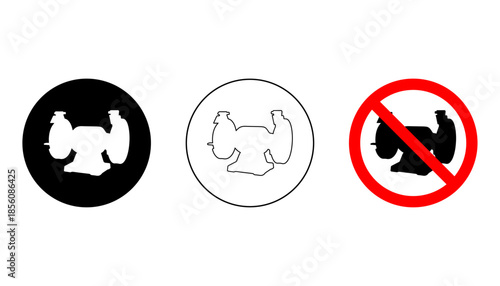 Bench grinder power tool icons for industrial sharpening and grinding