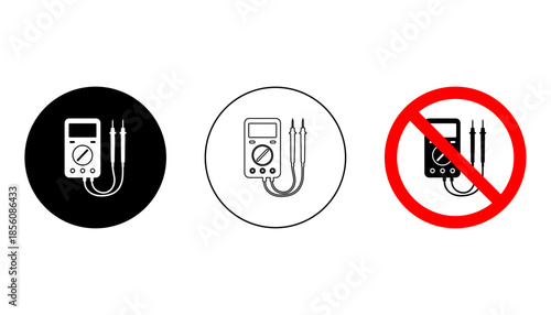 Multimeter Allowed and Prohibited Icons for Electrical Testing Equipment