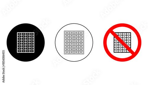 Multi-drawer small parts organizer cabinet icons for storage