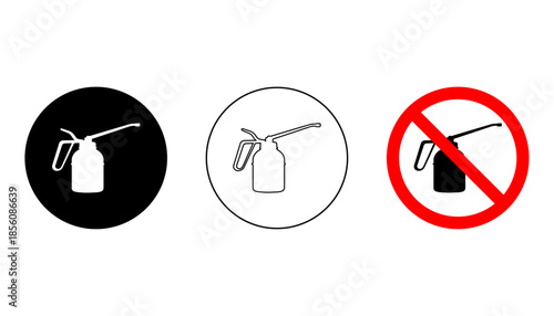 Oil Can Allowed and Prohibited Icons for Workshop and Maintenance Use