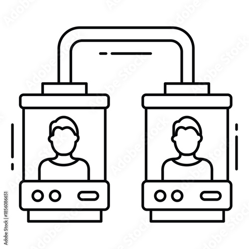 Cloning Machine Vector Illustration Depicting Futuristic DNA Synthesis and Biotechnology Research Device