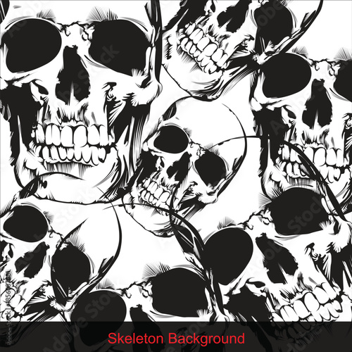 Black Skulls Background Pattern
