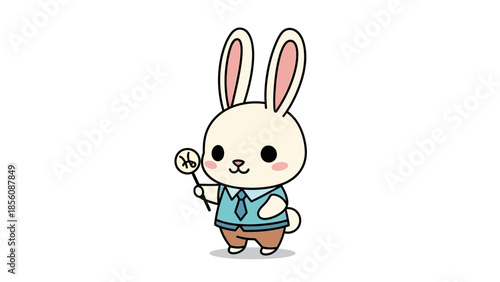 Cute cartoon rabbit in business attire