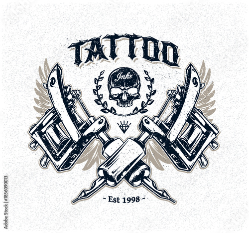 Tattoo Machines with Skull Emblem