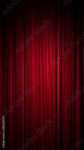 A dramatic red curtain with a spotlight shining through it