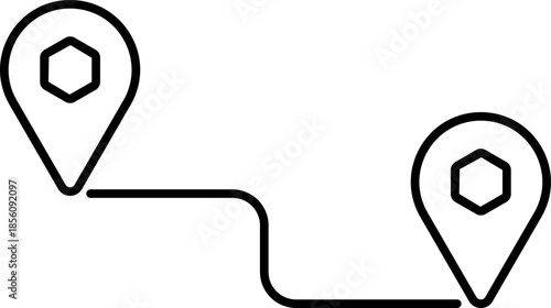 Distance Thin Outline Icon