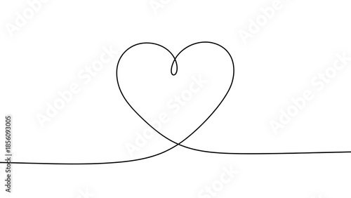 A simple heart symbol drawn with a continuous line
